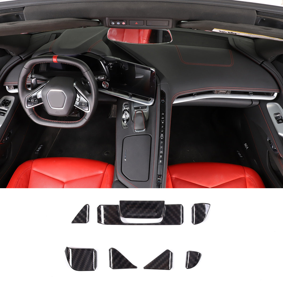 Carbon Fiber ABS Interior Full Decor Cover Trim Kit For Corvette C8 2020-2025 - Styles 26-30 73