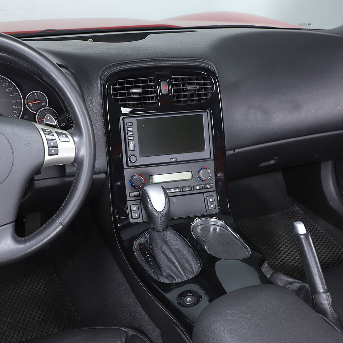 Glossy Black ABS Interior Full Center Console Trim Set For Corvette C6 2005-13 3
