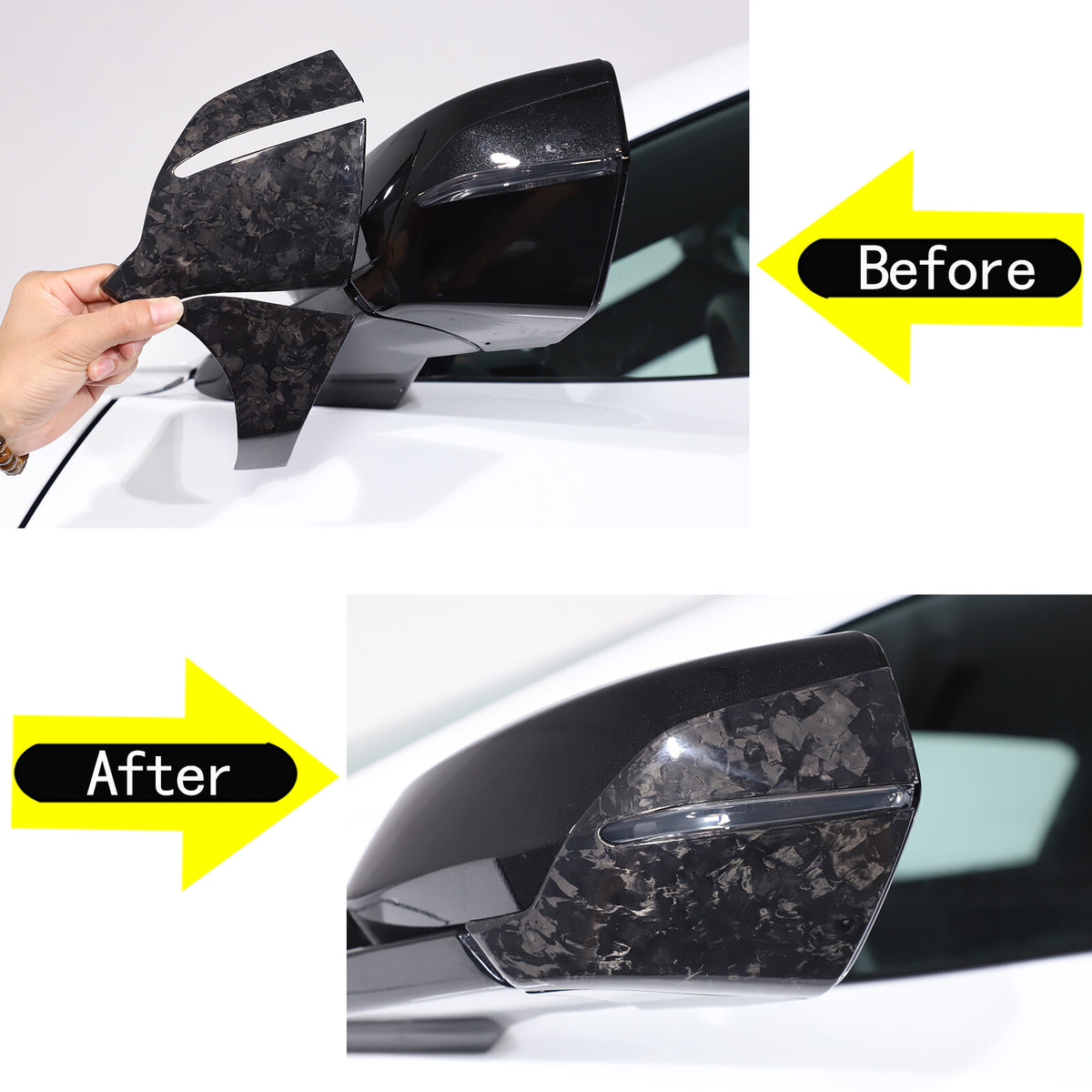 Forged Real Carbon Fiber Side Mirror Base Lower Cover Trim For Corvette C8 20-26 17