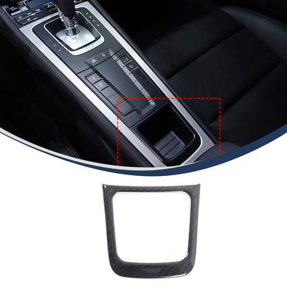Real Carbon Fiber Center Console Cup Holder Trim For Porsche 718 16-19/911 12-18 2