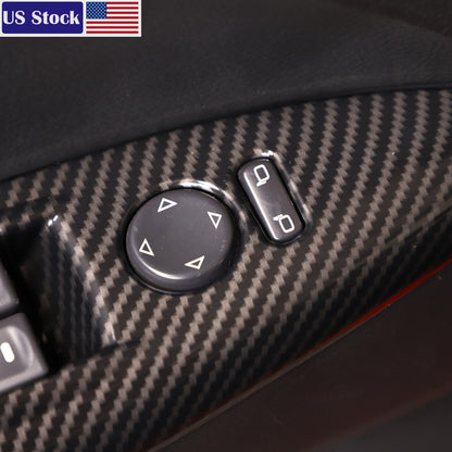 Carbon Fiber ABS Door Window Lift Button Trim Frame Set For Corvette C6 05-13 US 7