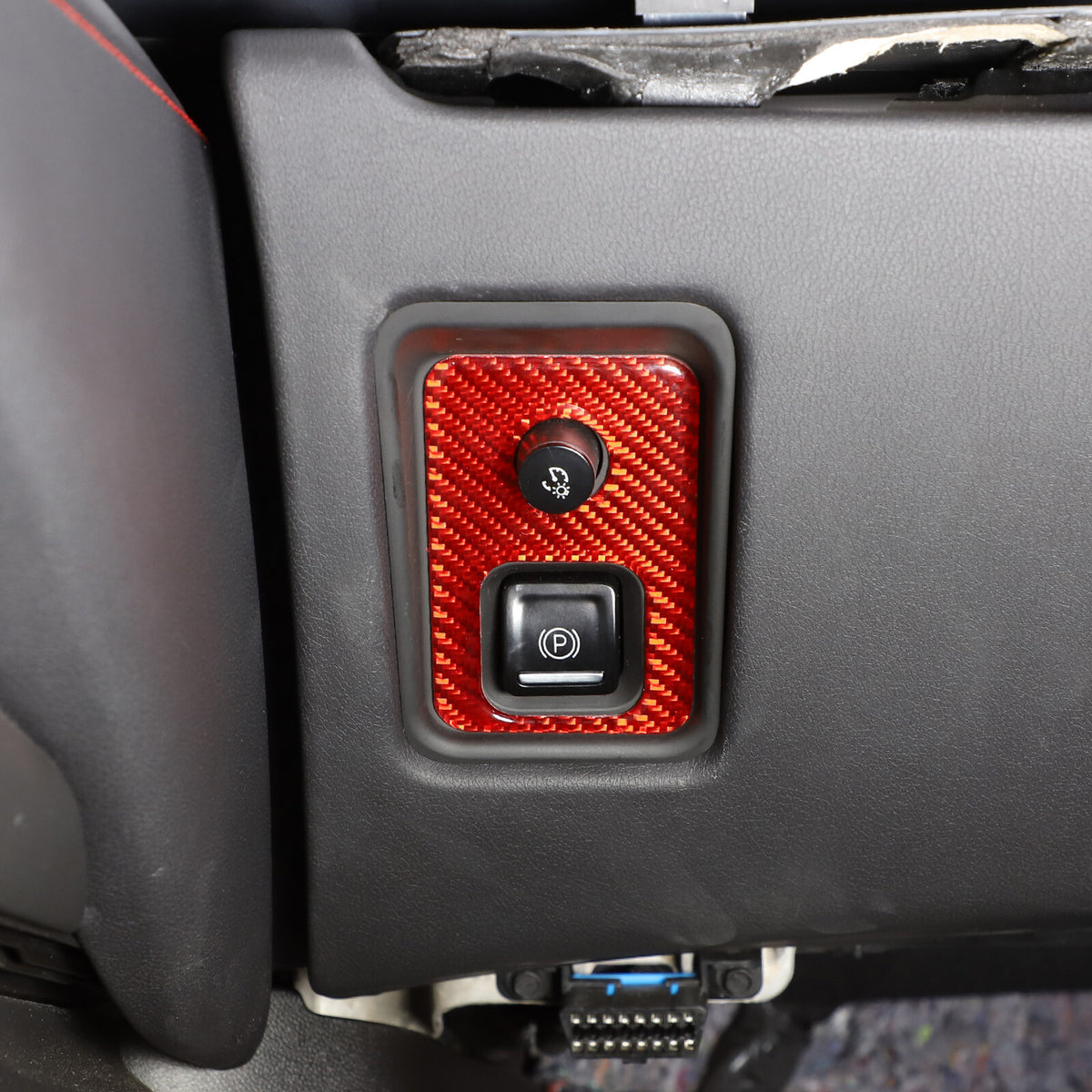 Red Soft Carbon Fiber Interior Decor Trim Kit Cover Set For Corvette C8 20-25 106
