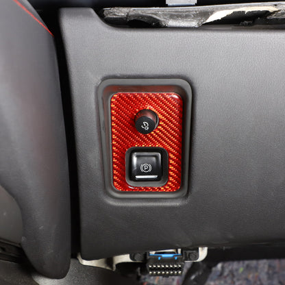 Red Soft Carbon Fiber Interior Decor Trim Kit Cover Set For Corvette C8 20-25 106