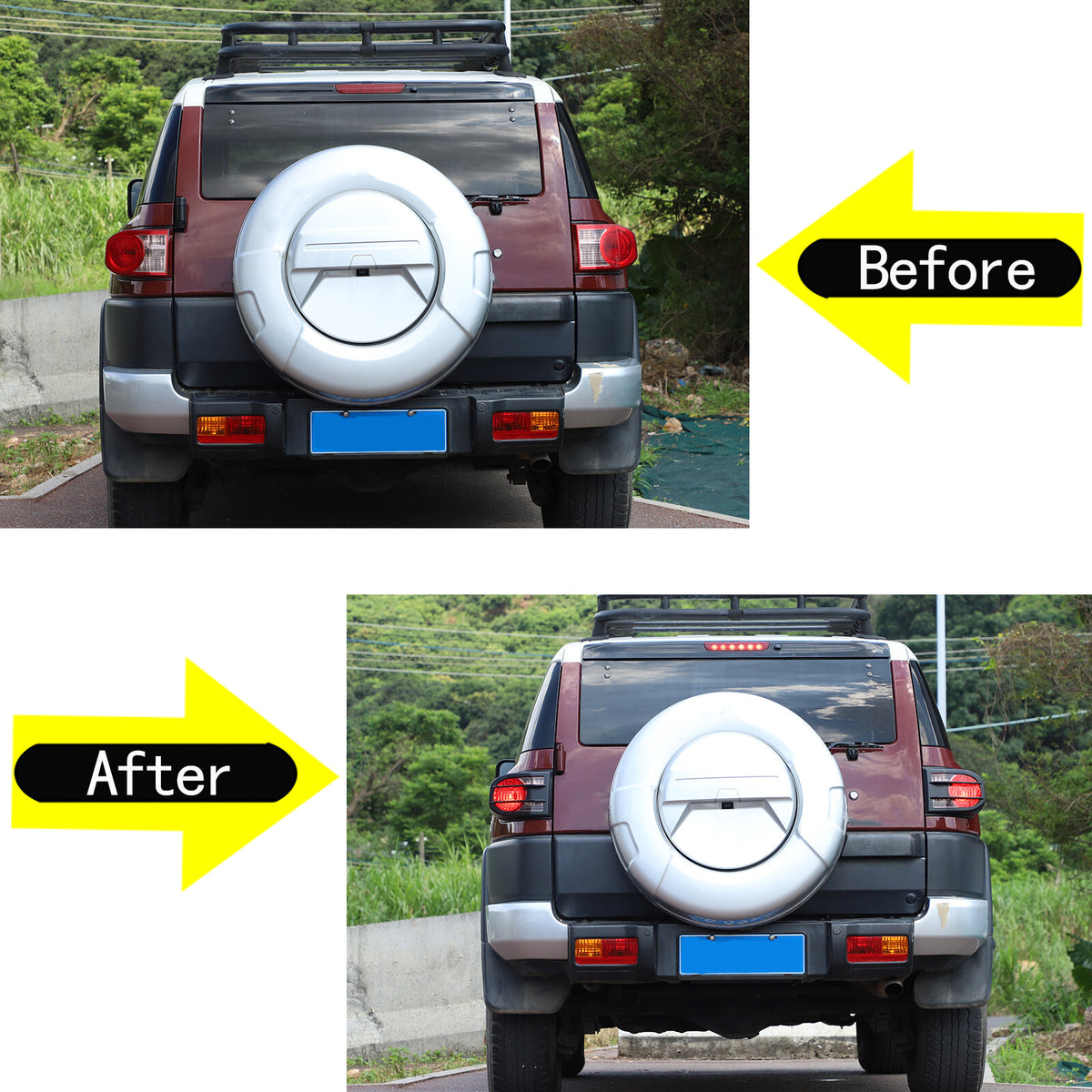 For 2007-2021Toyota FJ Cruiser Rear Tail Light Lamp Cover Trim Matte Black US 7