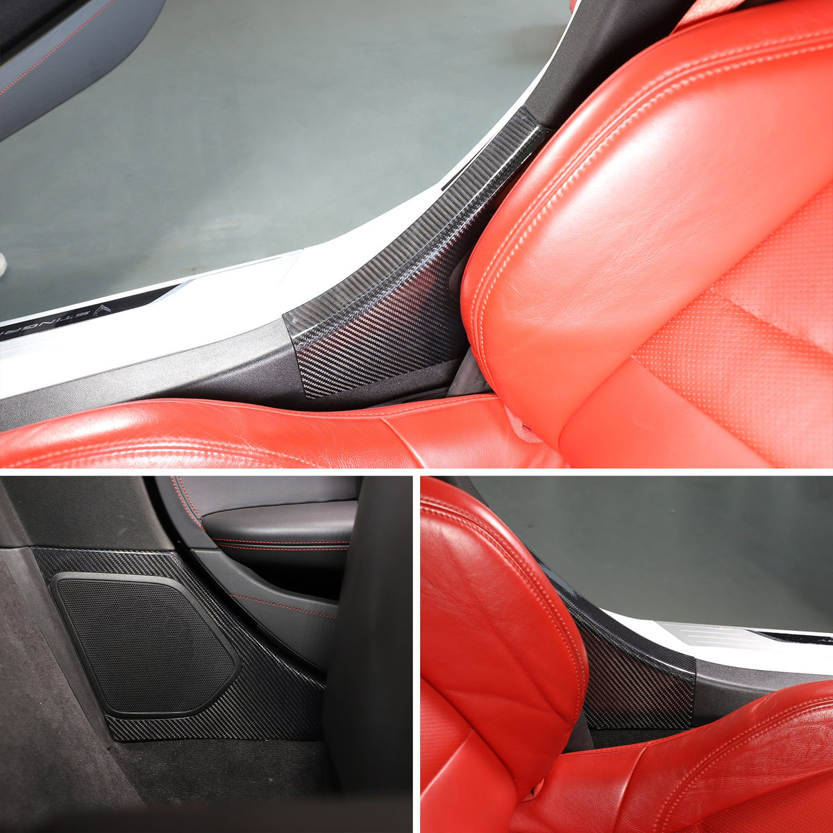 Real Carbon Fiber Interior Door Sill Plate Rear Trim For Corvette C8 2020+ US 6