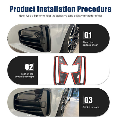 Real Carbon Fiber Front Fog Light Lamp Trim Cover For BMW BMW 4 Series 2022 24