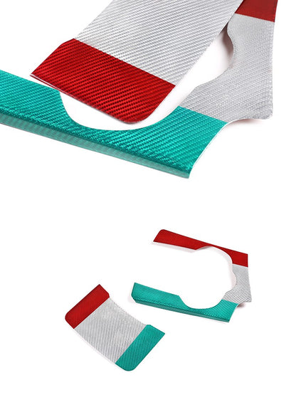 Tri-Color Real Carbon Fiber Center Cup Holder Trim For Alfa Romeo Stelvio 17-19 3
