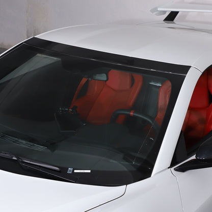 Real Dry Carbon fiber Upper Outer Moulding Trim Top Windshield For Corvette C8 3