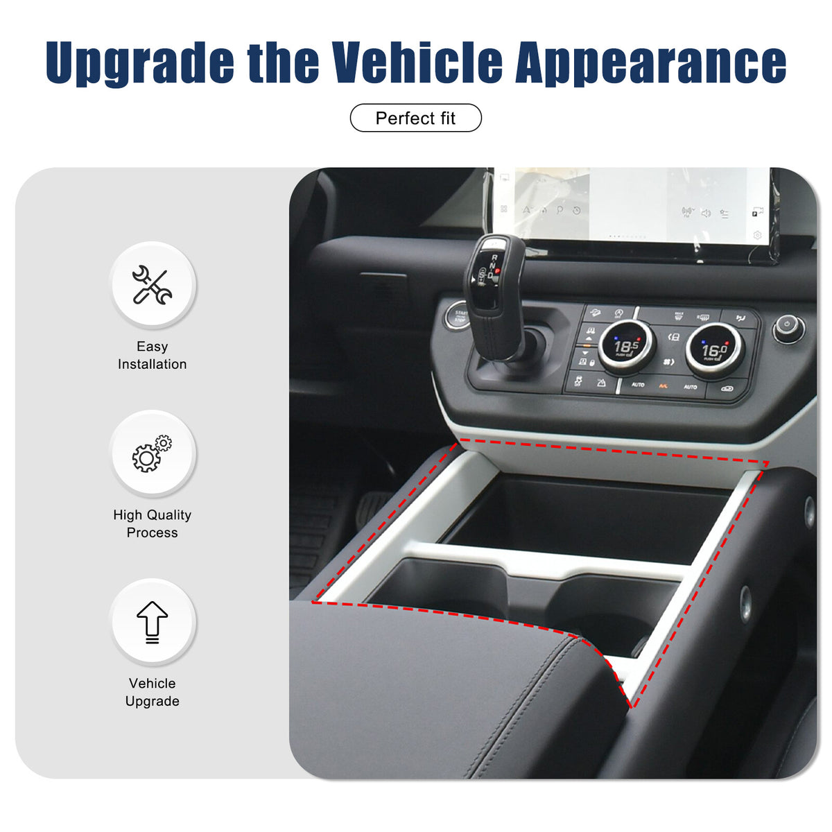 Matte Real Carbon Fiber Center Console Gear Shift Trim For LR Defender L663 25+ 8