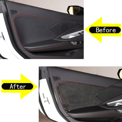 Carbon fiber Interior Door Large Panel Sticker Trim For Corvette C8 2020-2026 US 10