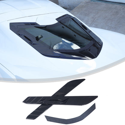 ABS Carbon Fiber Rear Hood Wash Waterproof Trim Cover For Corvette C8 2020+ 5