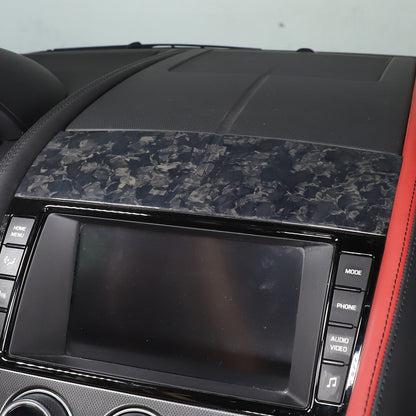 Forged Carbon Fiber Navigation Screen Top Panel For Jaguar F-TYPE 2013-2022 4