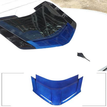 Blue Real Carbon Fiber Rear Window Lower Trim Cover For Corvette C8 Coupe 20-26 3