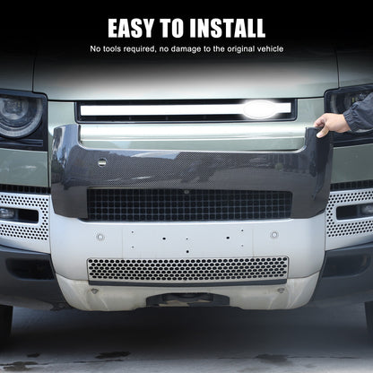 Real Carbon Fiber Front Bumper License Plate Base Trim For LR Defender L663 20+ 10