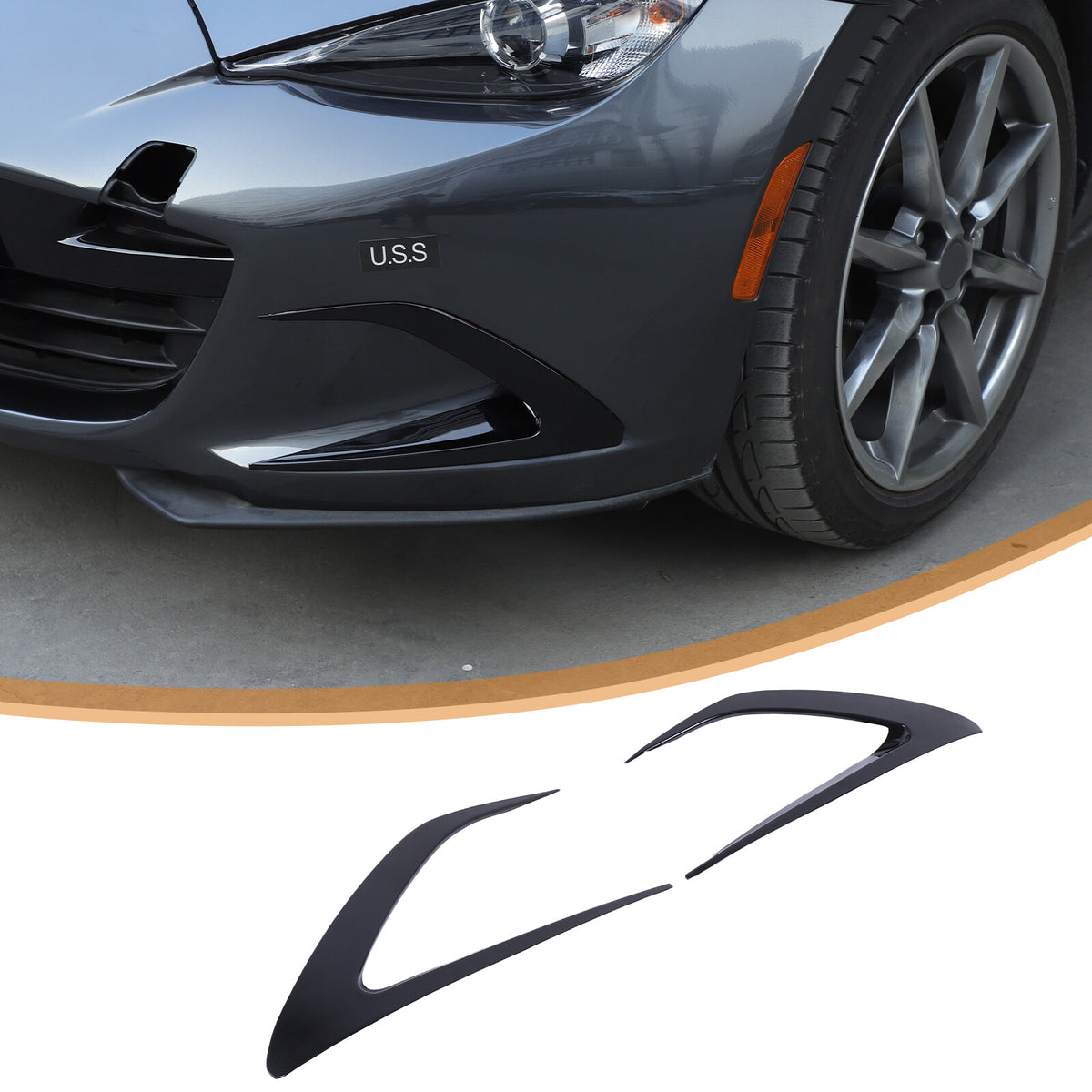 Gloss Black Front Side Vent Fin C Canards Splitter For Mazda MX-5 Miata 2016-23 7