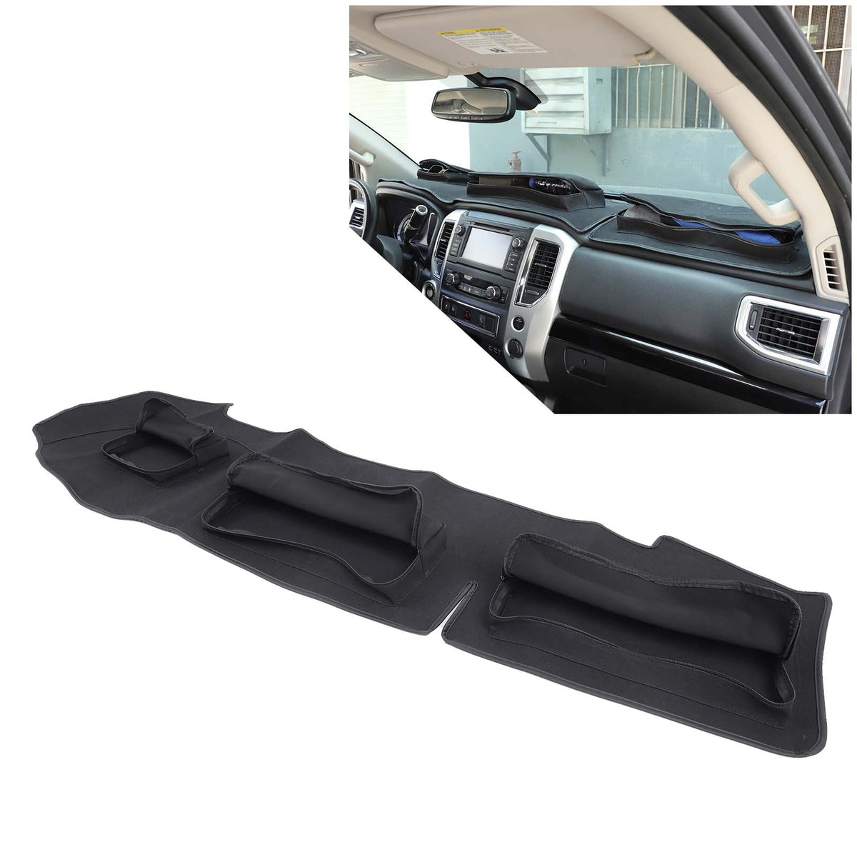 Interior Center Console Dashboard Storage Bag For Nissan Titan 2016-2023 US 1