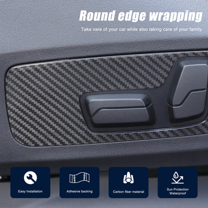 Real Carbon Fiber Seat Adjustment Button Frame Trim For BMW X1 U11 2023-2024 7