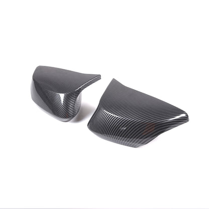 M Style Carbon Fiber Style Side Mirror Cover Caps Overlay For 20-26 Corvette C8 1