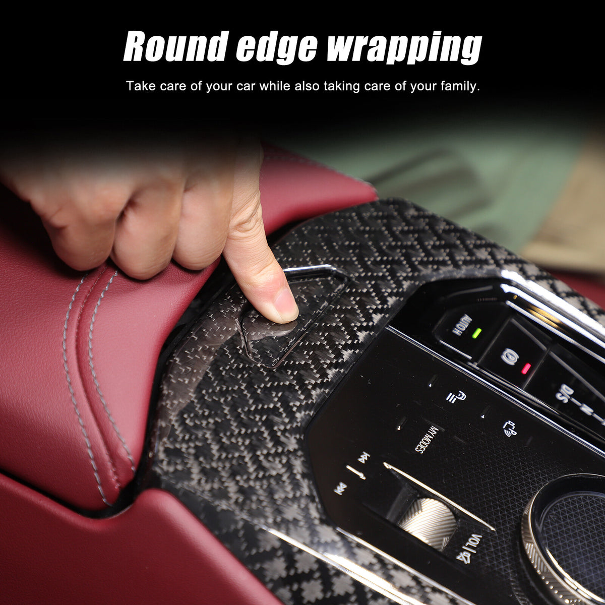 Real Carbon Fiber Center Console Gear Shift Panel Trim For BMW 5 Series G60 24+ 15