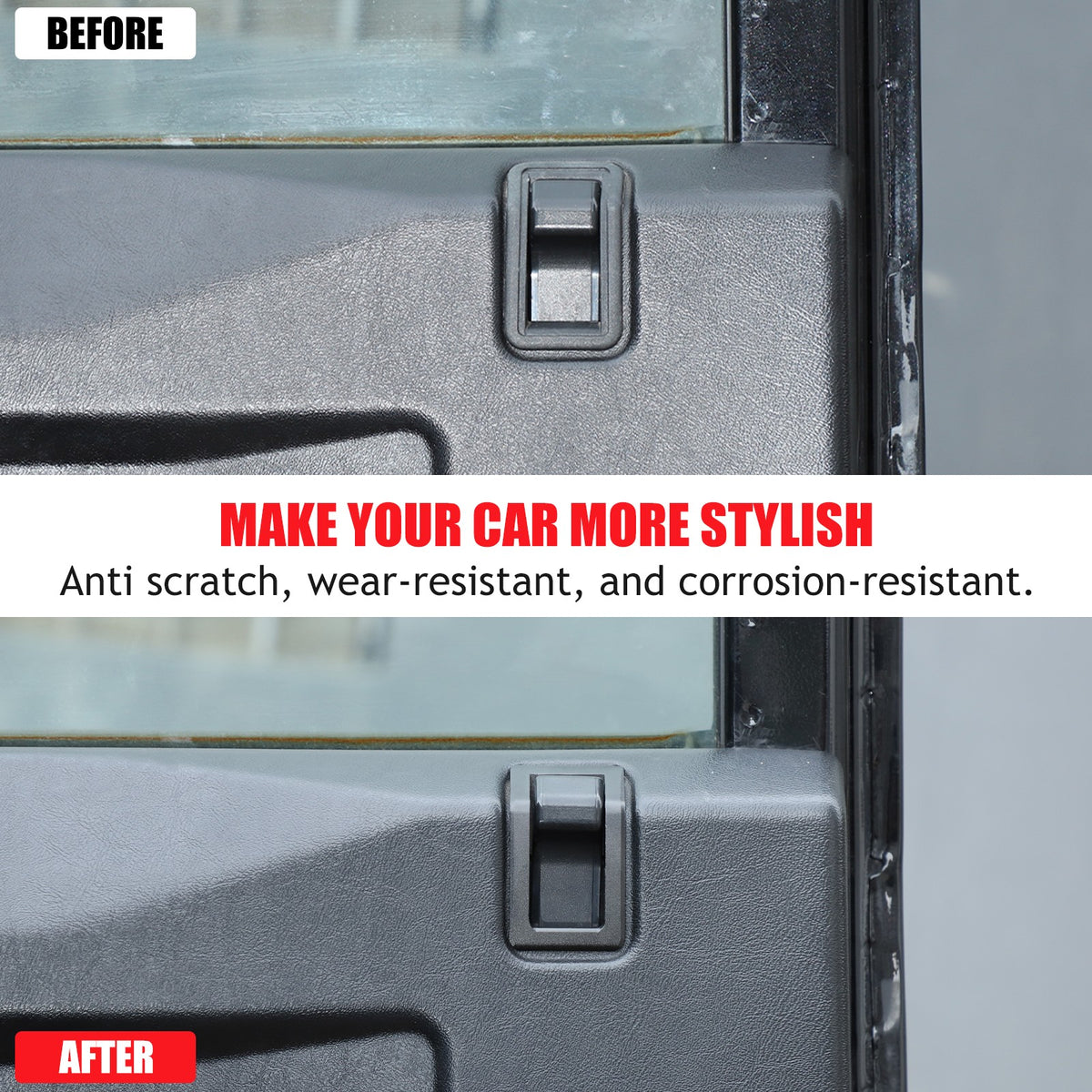 Aluminum Door Latch Outer Trim Cover For Land Rover Defender 90 L316 2004-2018 3