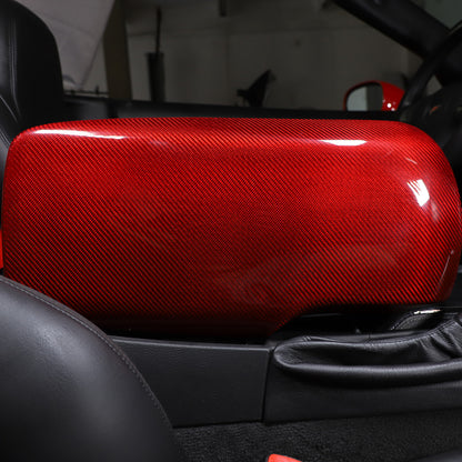 Red Real Carbon Fiber Center Console Armrest Box Cover For Corvette C6 2005-13 21