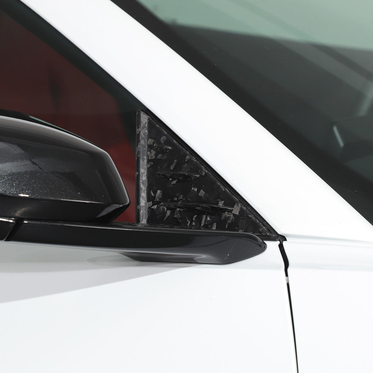 Forged Real Carbon Fiber A-Pillar Triangle Trim Cover For Corvette C8 2020+ 17