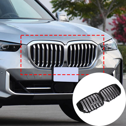 Glossy Black Front Bumper Center Hood Grille Grill For BMW G05 LCI X5 2023-2024 5