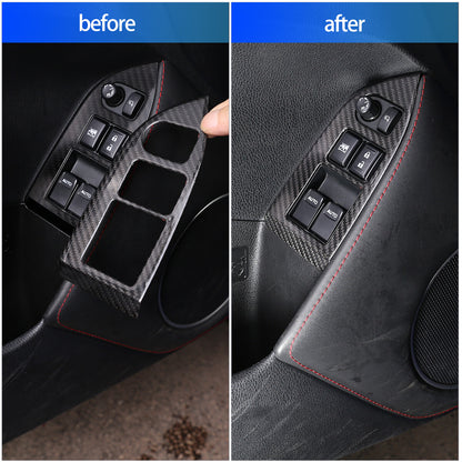 Carbon Fiber Window Lift Panel Switch Cover Trim For Toyota 86/Subaru BRZ 12-20 7