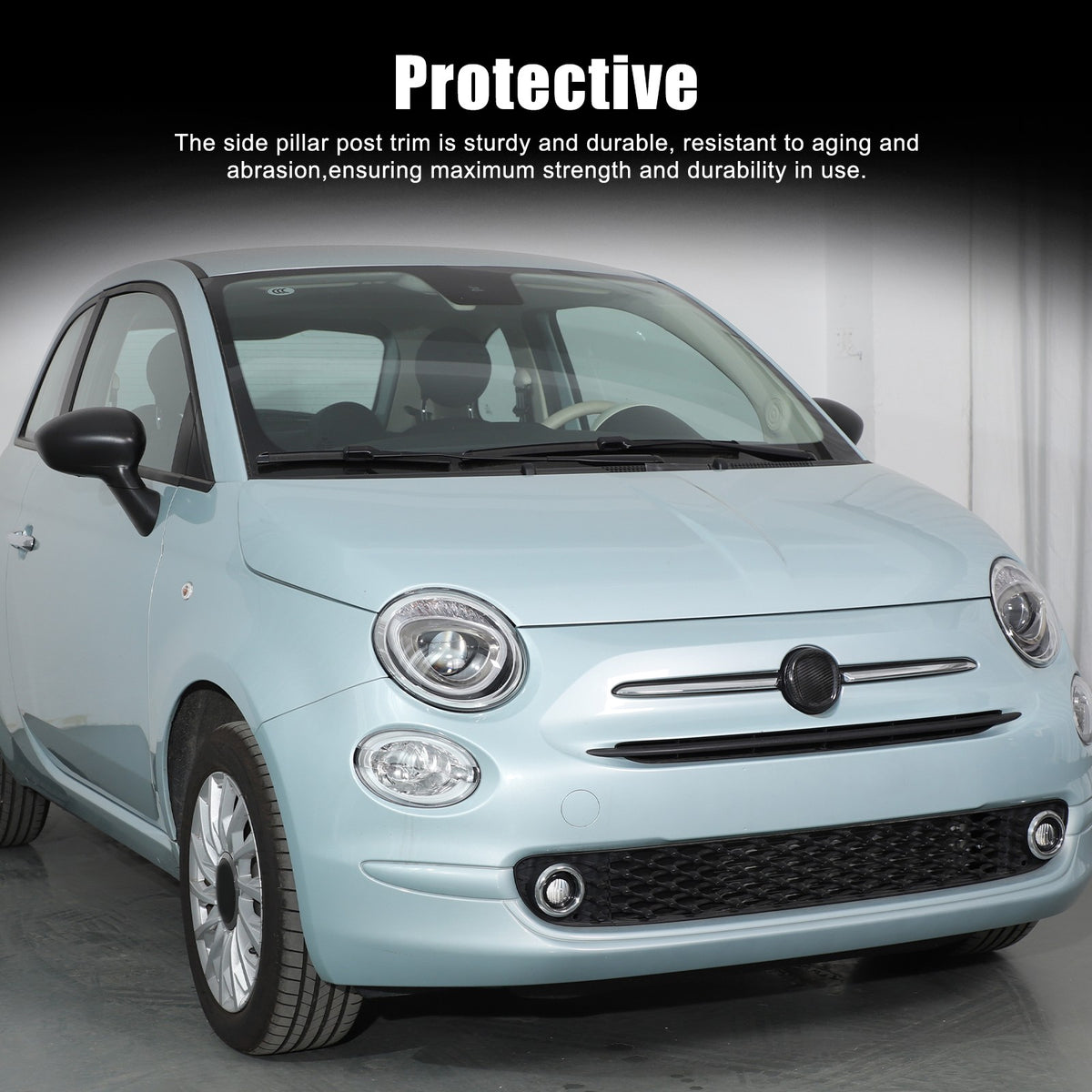 Real Carbon Fiber Front & Rear Emblem Cover Trim For Fiat 500 312 2016+ 6