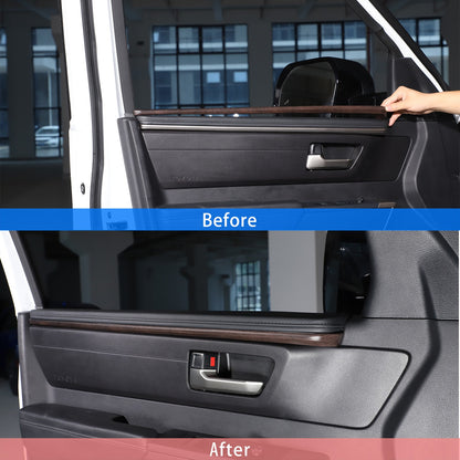 Wood Grain ABS Inner Upper Door Panel Trim For Toyota Tundra CrewMax Cab 2022+ 18