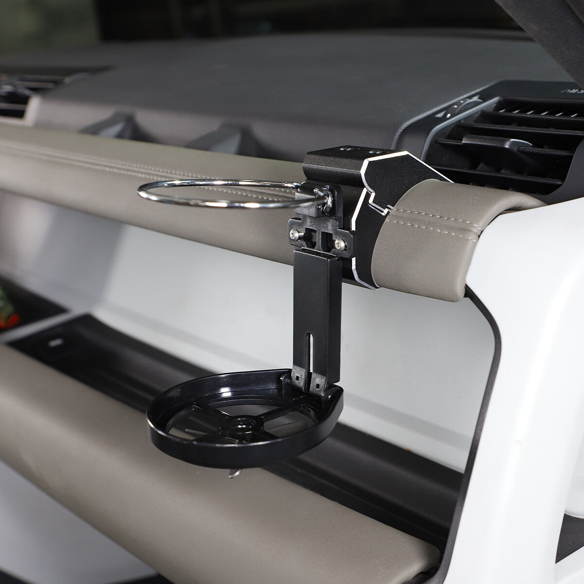 Black Mount Dashboard Alloy Cup Holders Fit For Land Rover Defender 110 20-21 4
