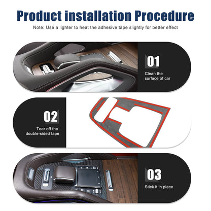 Real Carbon Fiber Gear Shift Panel Trim Cover For Benz GLE V167/GLS X167 2020+ 23