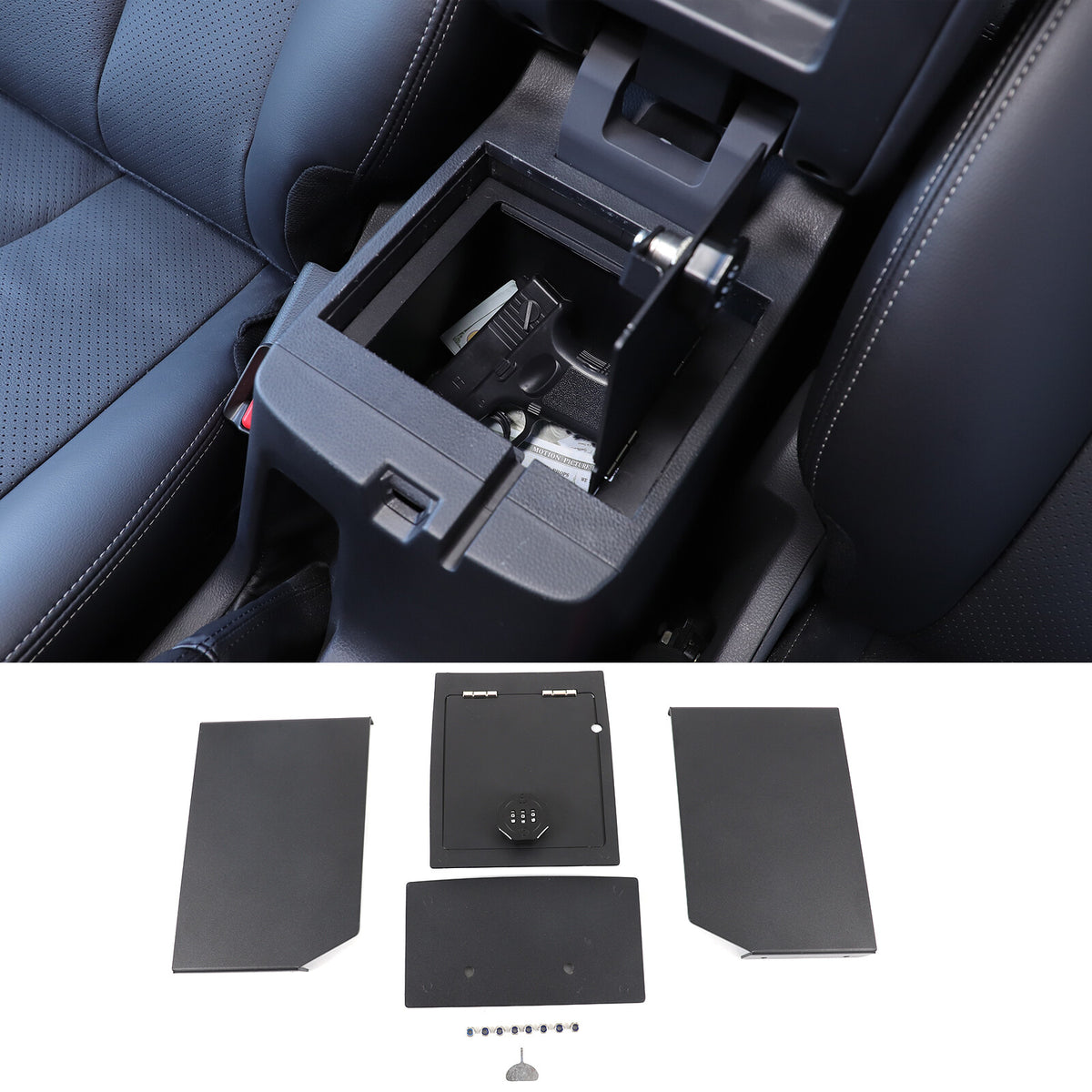 Center Console Safe GUN Storage Lock Box TRAY For Mitsubishi L200 Triton 2019-23 12