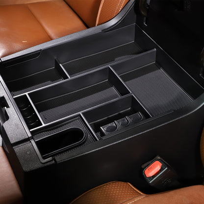 Black ABS Center Armrest Divider Storage Box For Toyota Tundra 2007-2021 5