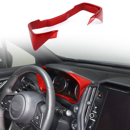 Red Real Carbon Fiber Center Console Dashboard Trim For Subaru WRX 2022+ 7
