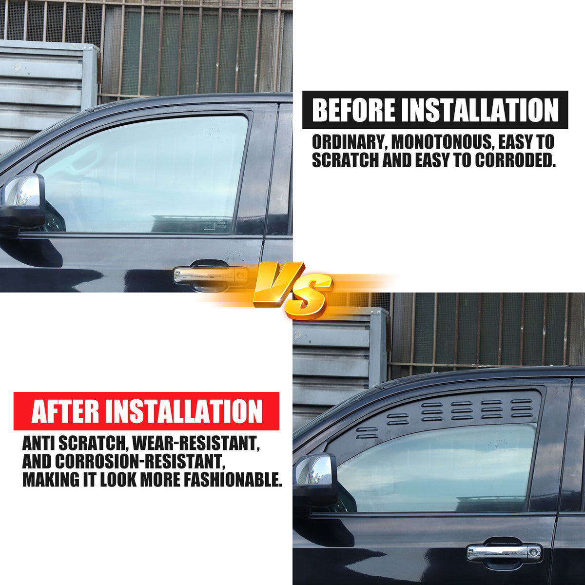 Black Alloy Front Window Louver Shutter Cover Trim For Toyota Tundra 2014-21 US 22