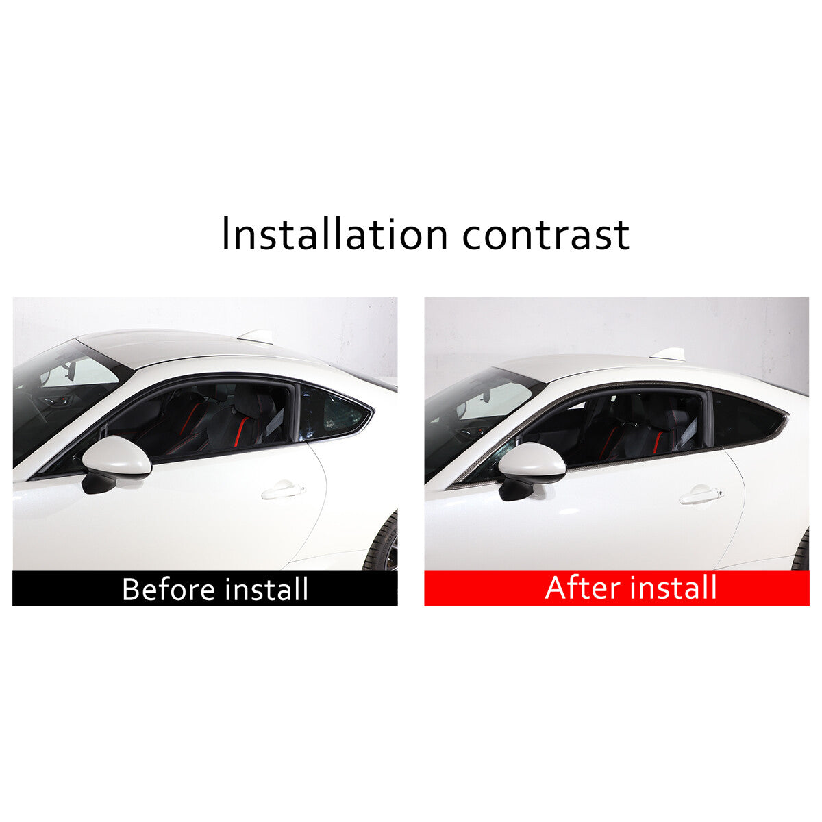 Carbon fiber Steel Car Window Strip Cover Trim For Subaru BRZ 22 US 9