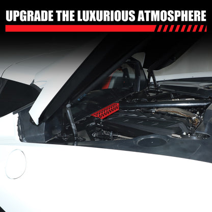 Red Aluminum Engine Bay Strut Bar Connecting Trim Cover For Corvette C8 2020+ 21