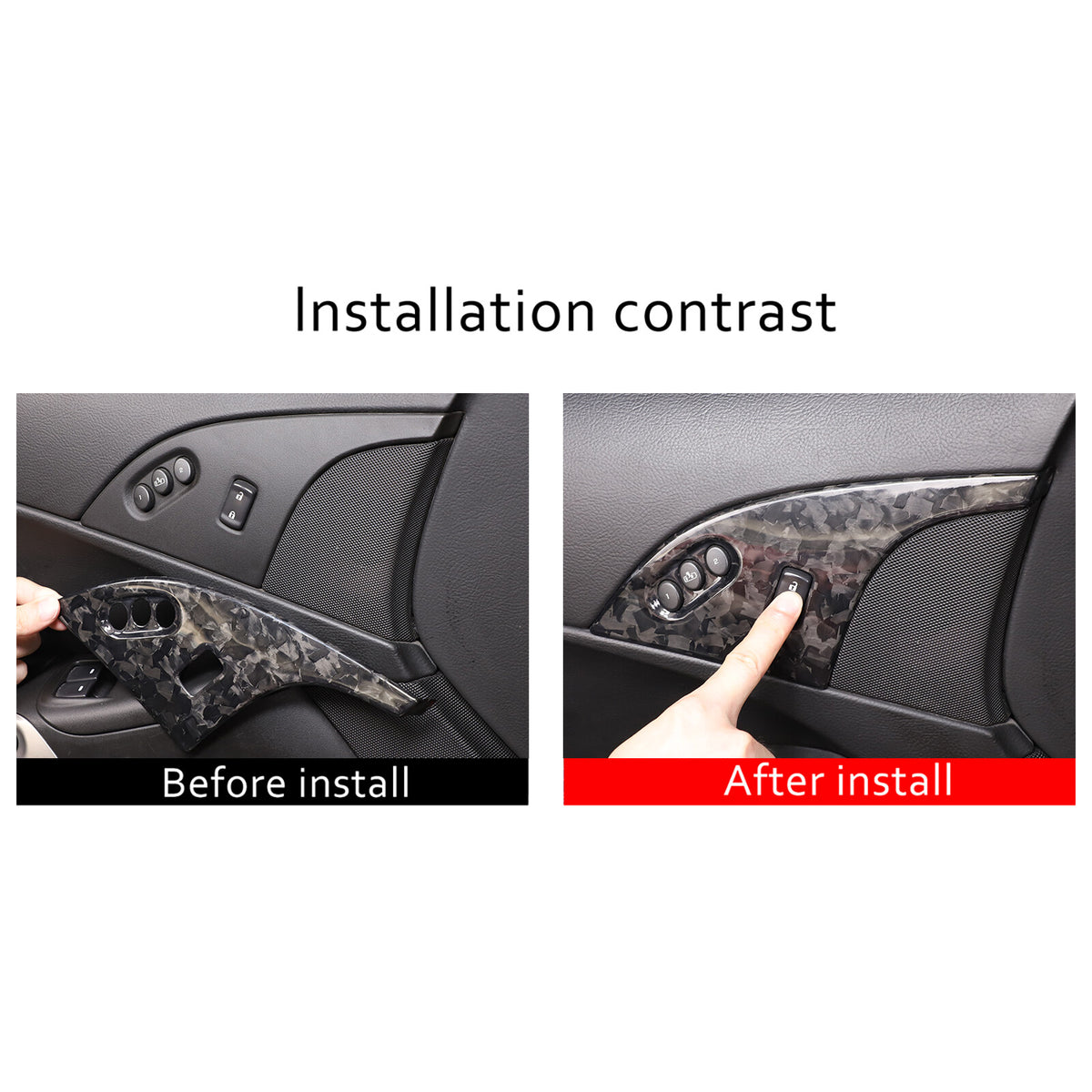 Forged Real Carbon Fiber Interior Door Lock Panel Trim For Corvette C6 2005-2013 16