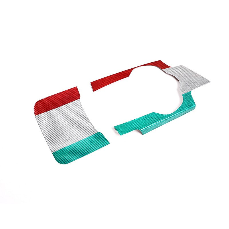Tri-Color Real Carbon Fiber Center Cup Holder Trim For Alfa Romeo Giulia 2017-19 3