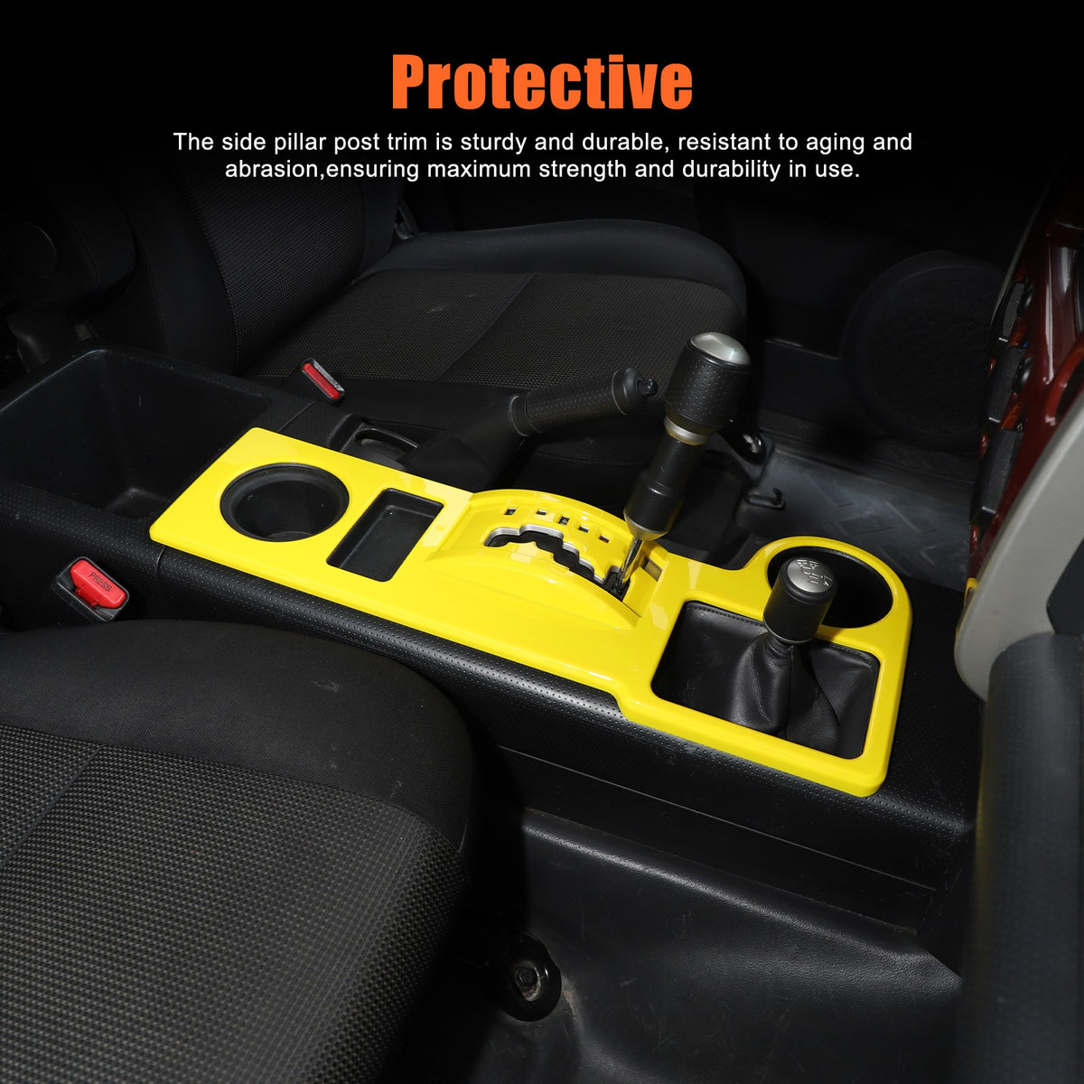 Yellow ABS Shift Panel Frame For Toyota FJ Cruiser 2007-2021 5