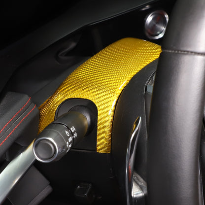 Yellow Carbon fiber Steering Wheel Base Trim Cover For Corvette C8 Z06 2020-26 1