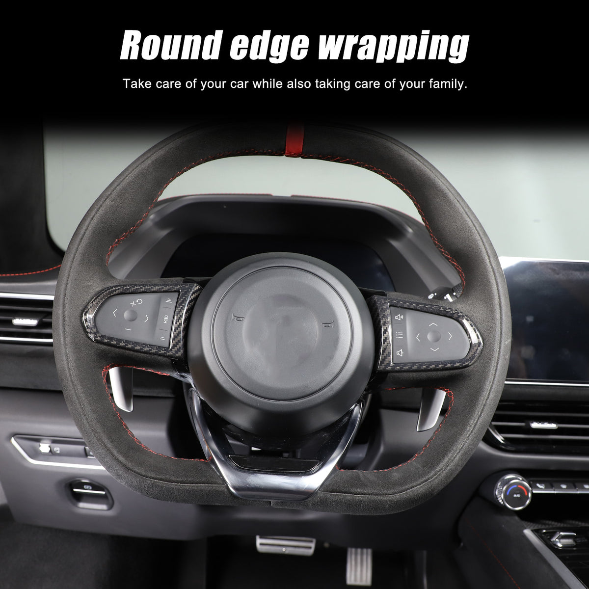 Real Carbon Fiber Steering Wheel Button Cover Trim For Lotus EMIRA 2021-25 US 9