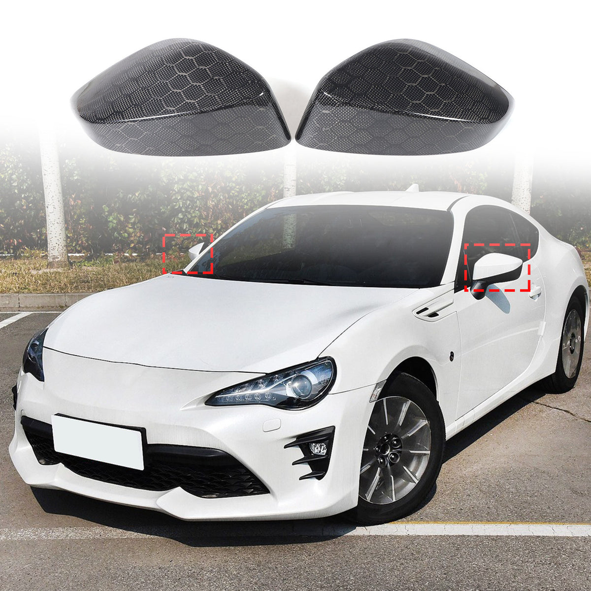 Honeycomb Carbon Fiber Side Rear Mirror Cover Caps For Subaru BRZ GT86 2012-20 11