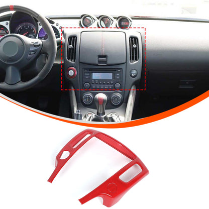 Red ABS Center Console Air Outlet Panel Frame Trim For Nissan 370Z Z34 2009-20 5