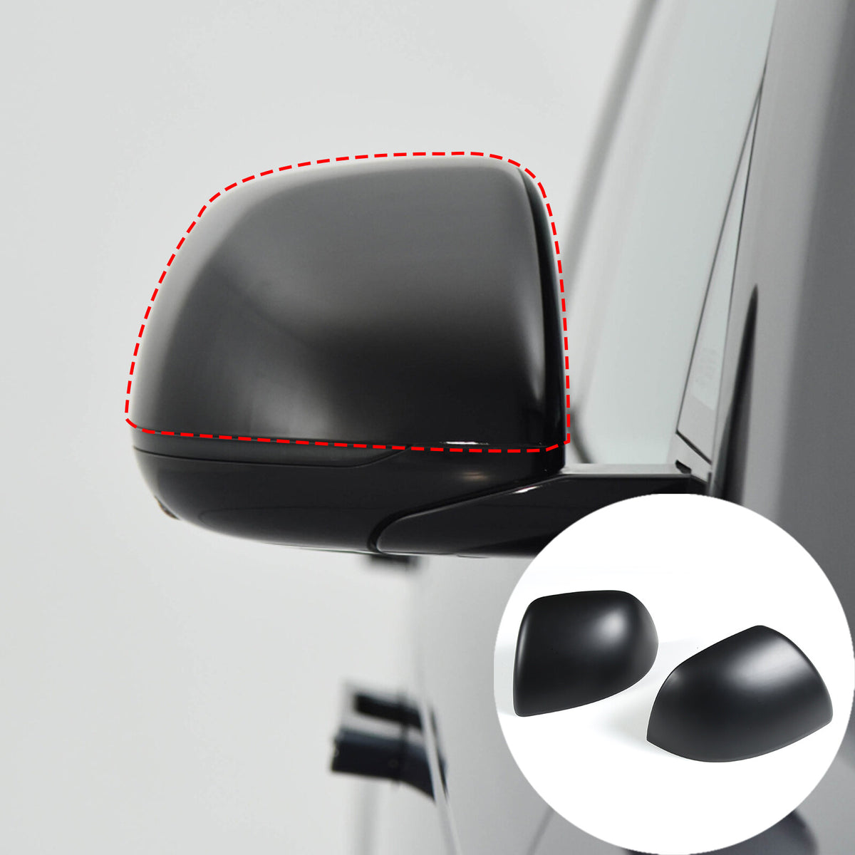 For Range Rover Vogue Sport 2022-23 Matte Black Rear View Mirror Cover Trim Cap 11