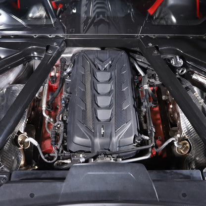 Real Carbon Fiber Engine Bay Tank Panel Cover Frame Trim For Corvette C8 2020-26 - Styles 6-10 11