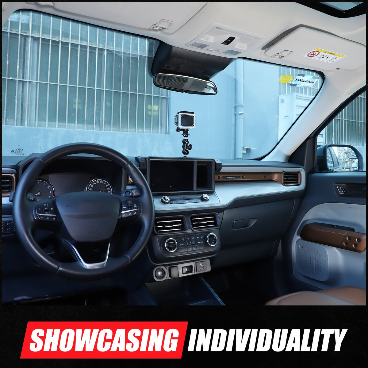 Navigation Screen Rear Expansion Platform W Camera Mount For Ford Maverick 2022+ 5