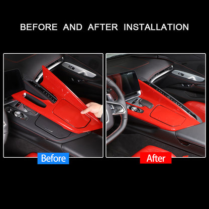 ABS Red Center Console Gear Shift Panel Cover Trim For Corvette C8 2020-2025 US 12