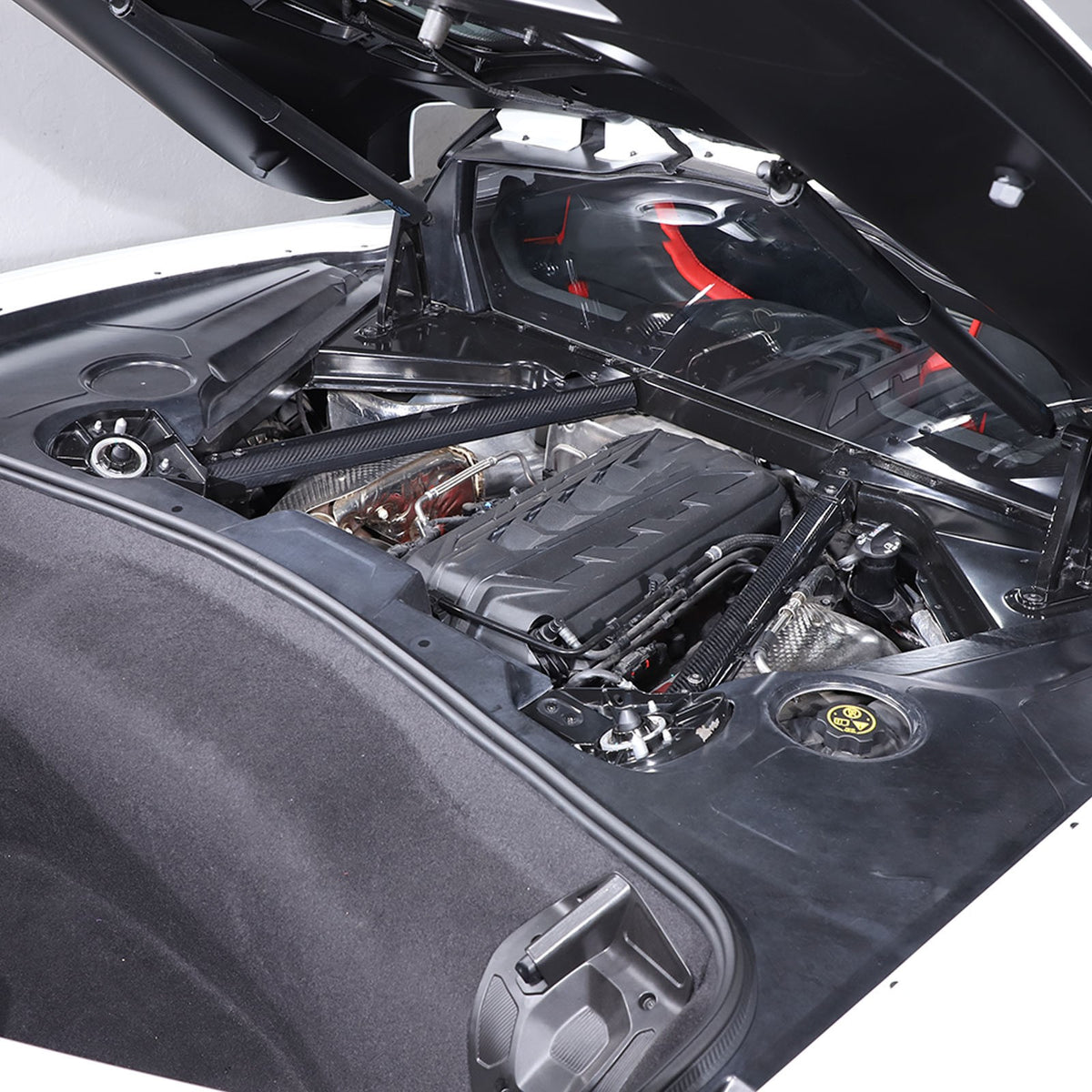 Real Dry Carbon fiber Engine Bay Crossmember Panel Trim Cover For Corvette C8 2